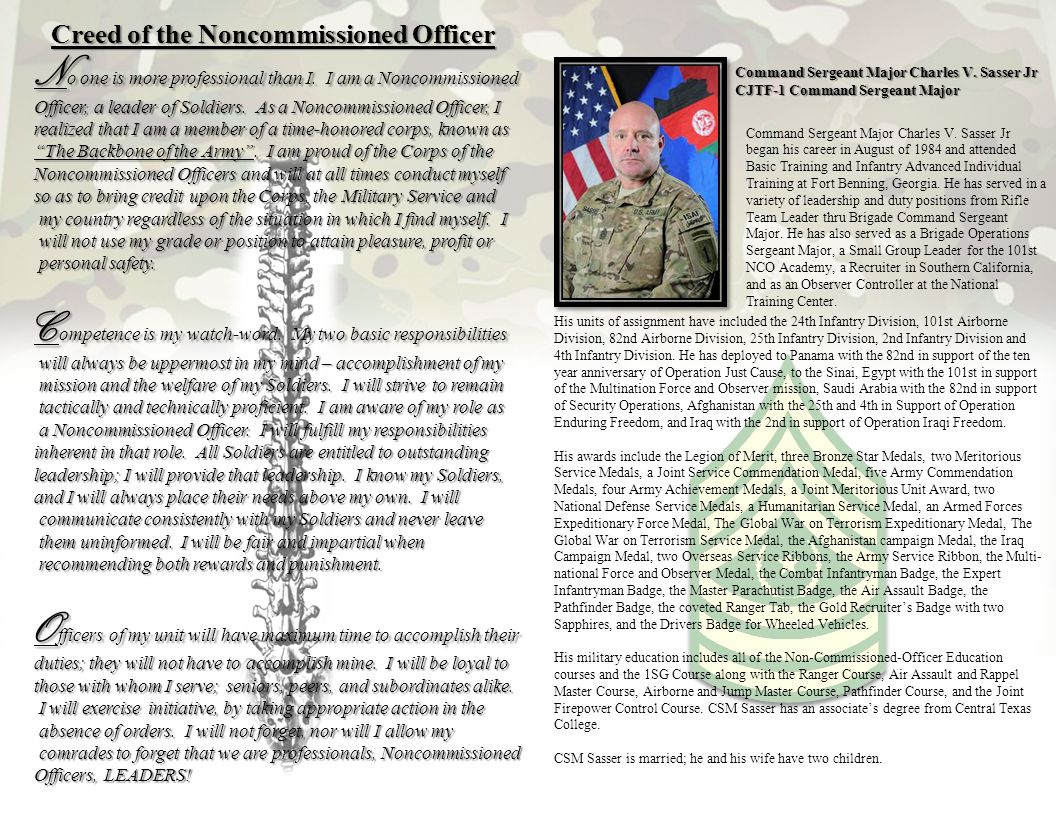 Creed of the Noncommissioned Officer