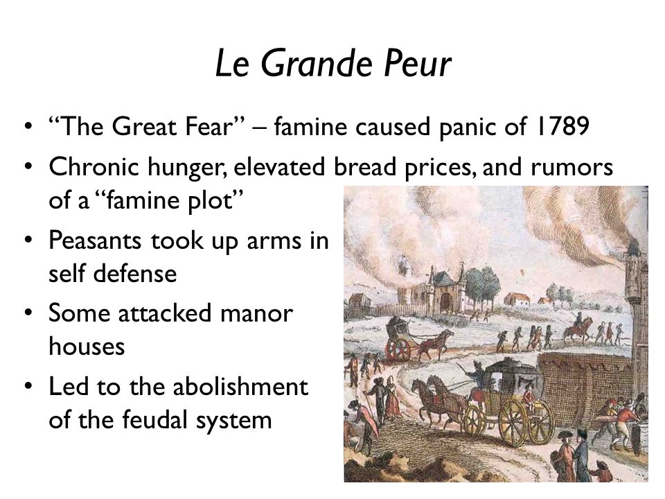 Le Grande Peur The Great Fear – famine caused panic of 1789