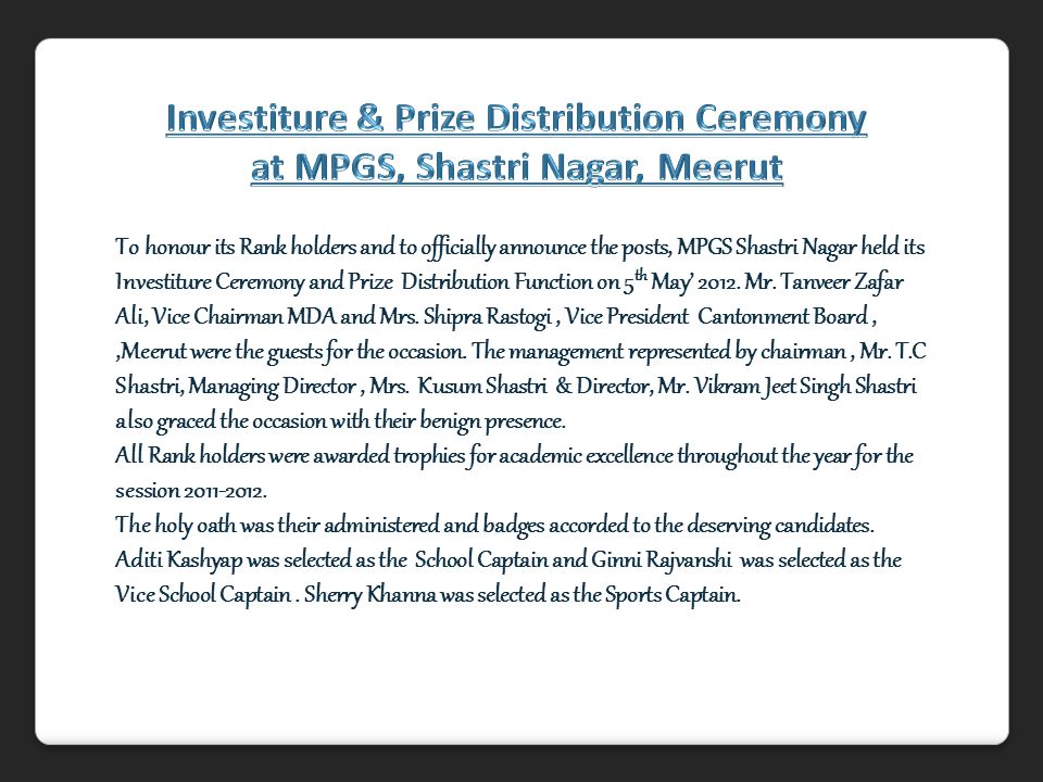Investiture Ceremony Ppt Video Online Download