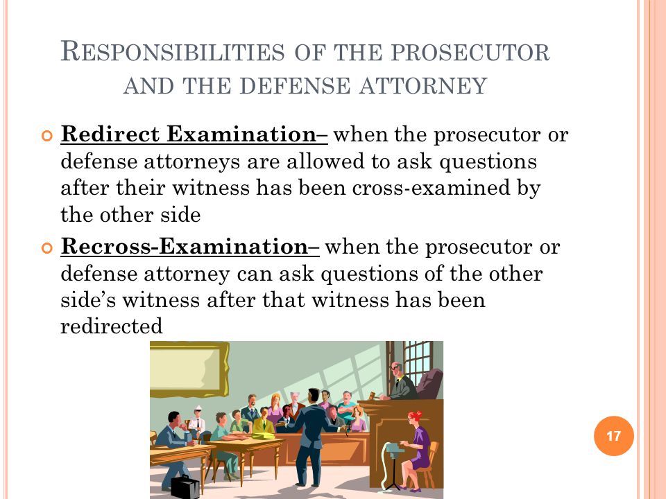 Responsibilities of the prosecutor and the defense attorney