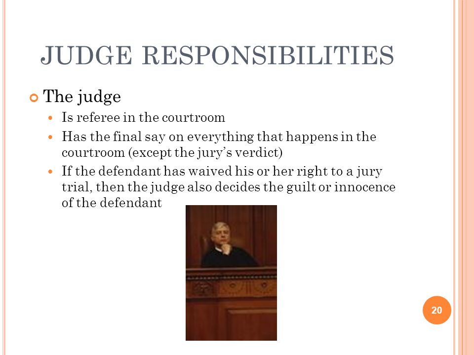 judge responsibilities