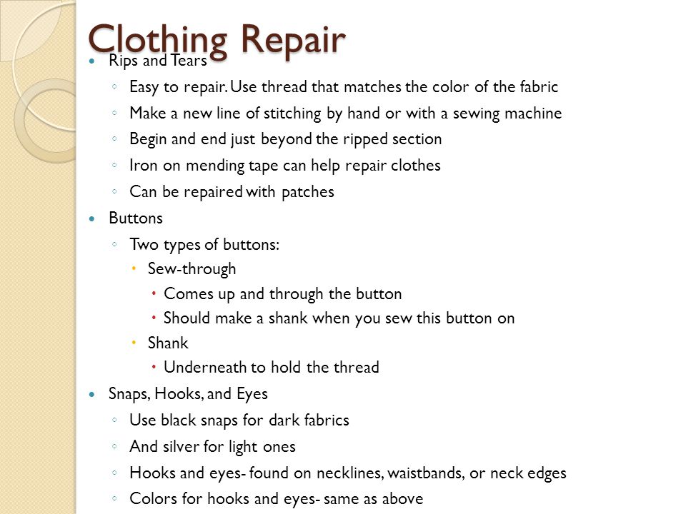 Clothing Repair Rips and Tears