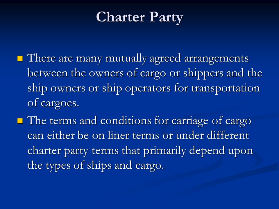 Charter Party. - ppt download