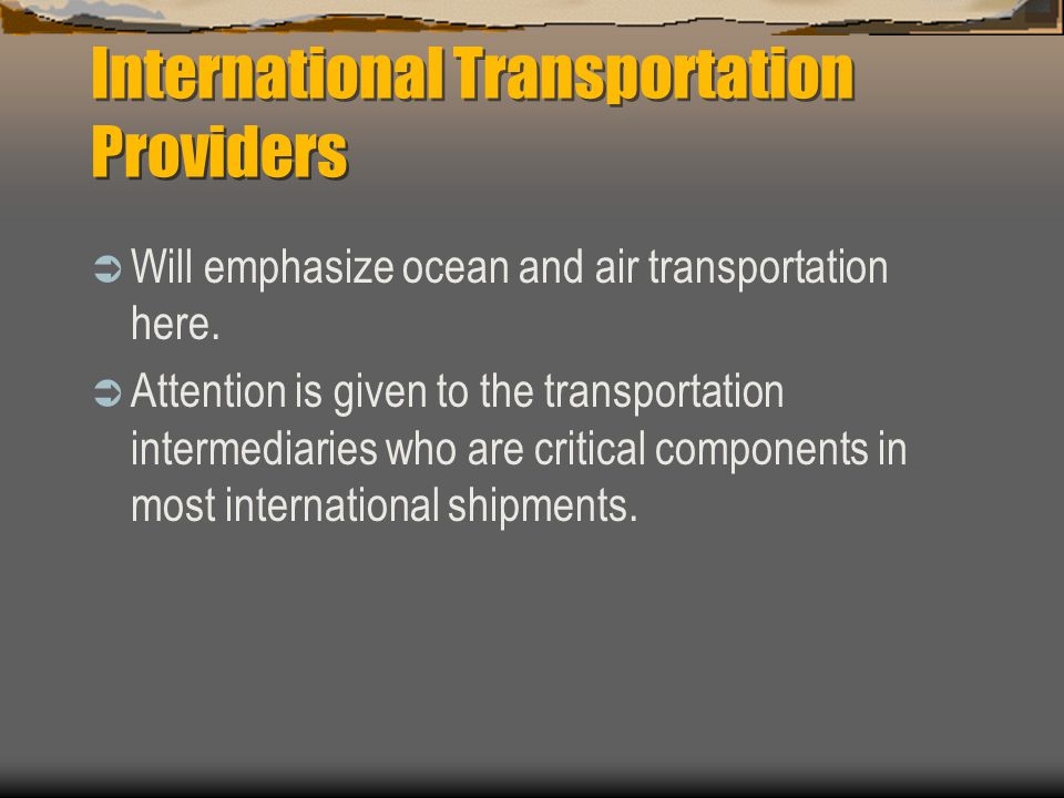 International Transportation Providers