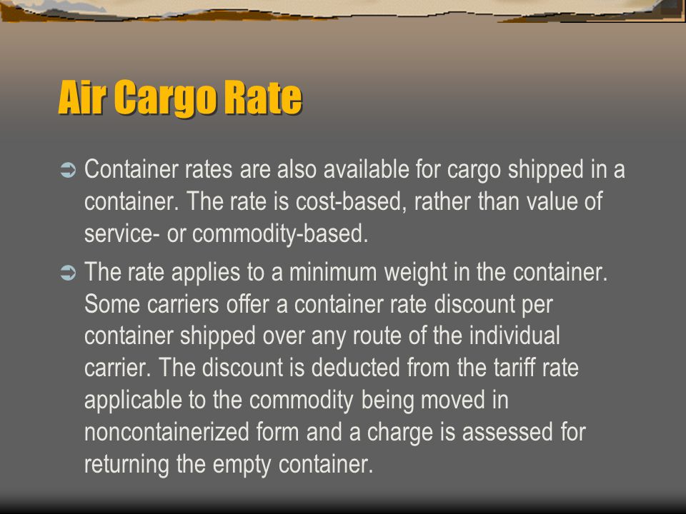 Air Cargo Rate