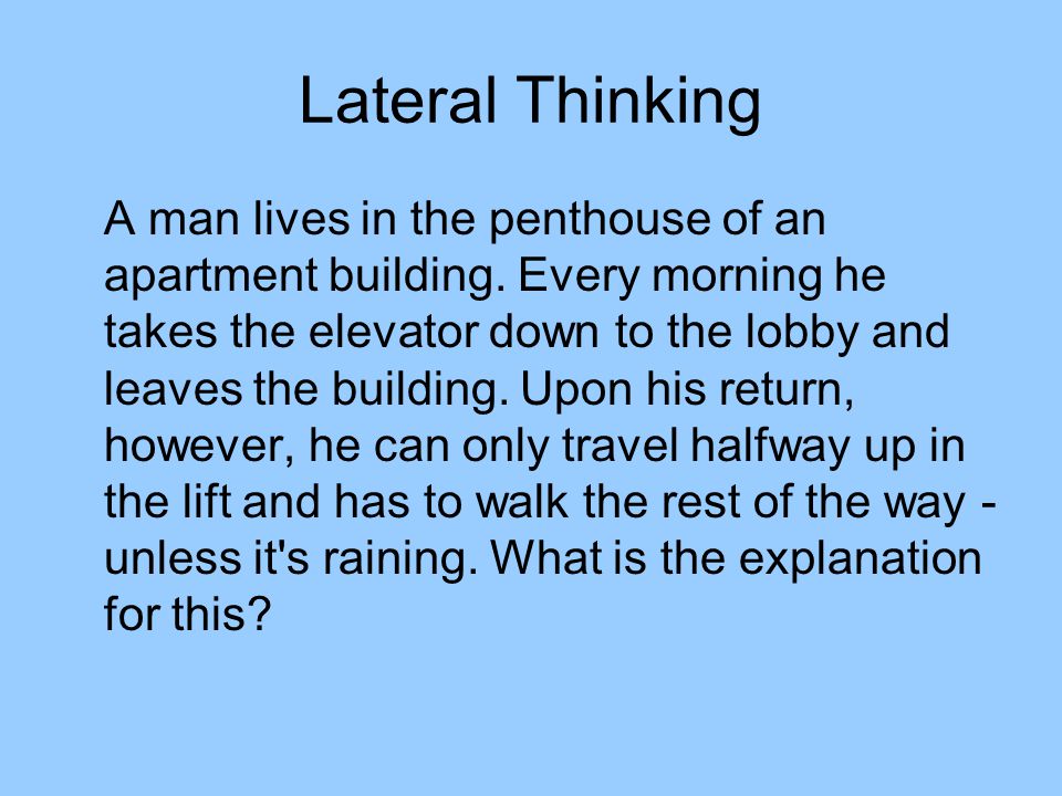 Lateral Thinking