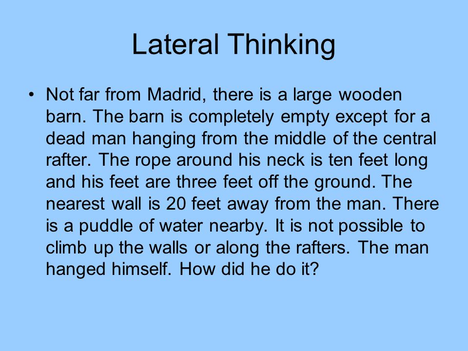 Lateral Thinking