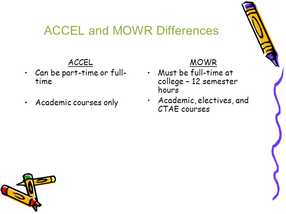 ACCEL and MOWR Differences