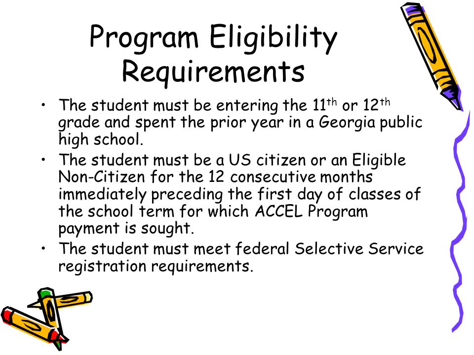 Program Eligibility Requirements