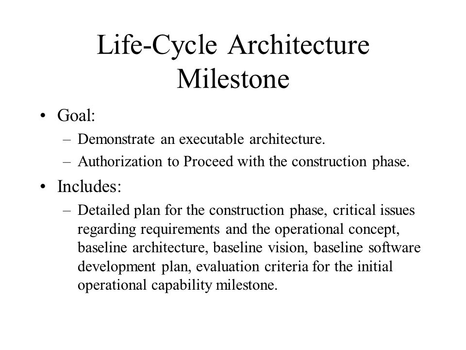 Life-Cycle Architecture Milestone