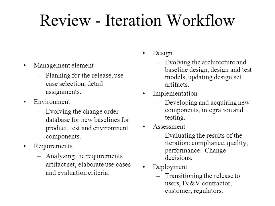Review - Iteration Workflow