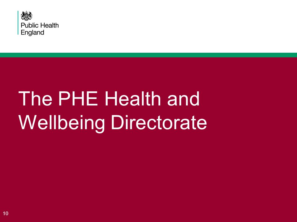 The PHE Health and Wellbeing Directorate