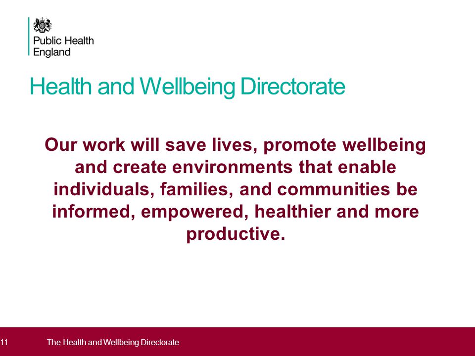 Health and Wellbeing Directorate