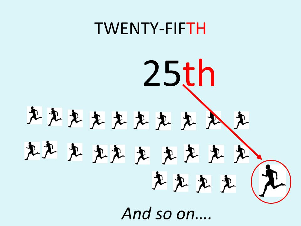 TWENTY-FIFTH 25th And so on….