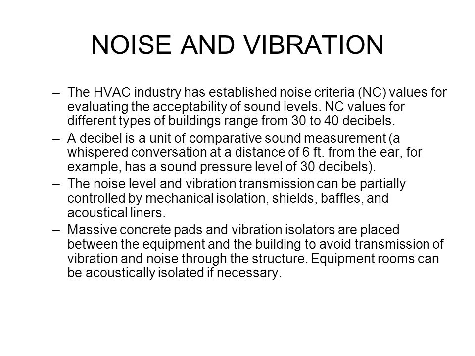 NOISE AND VIBRATION