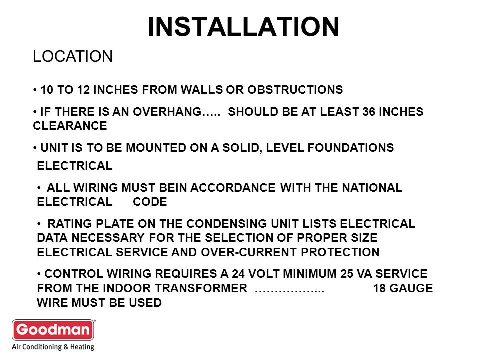 INSTALLATION LOCATION 10 TO 12 INCHES FROM WALLS OR OBSTRUCTIONS