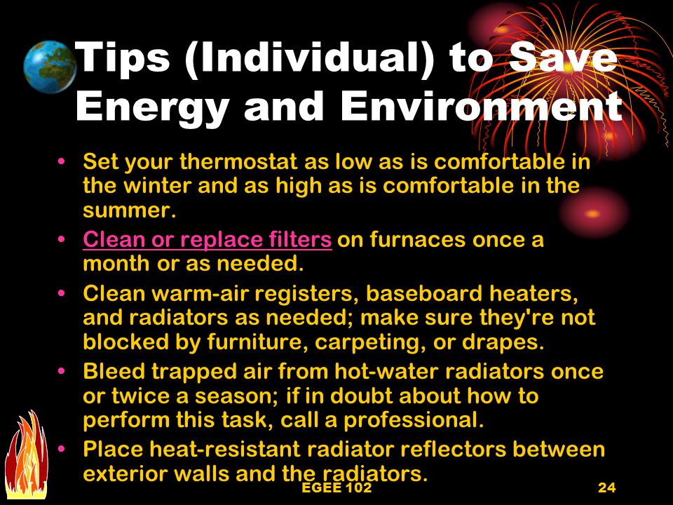 Tips (Individual) to Save Energy and Environment
