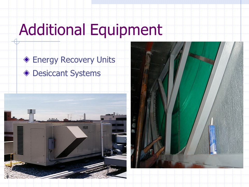 Additional Equipment Energy Recovery Units Desiccant Systems