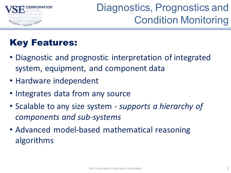 Diagnostics, Prognostics and Condition Monitoring