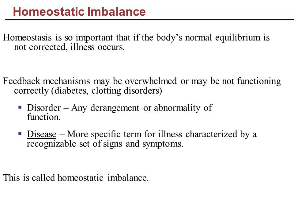 homeostatic imbalance definition