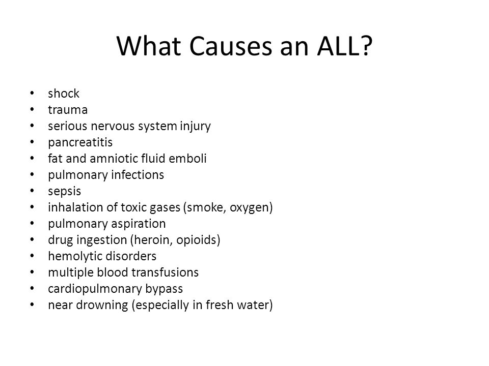What Causes an ALL shock trauma serious nervous system injury
