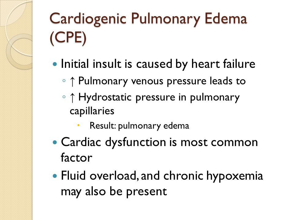Cardiogenic Pulmonary Edema (CPE)