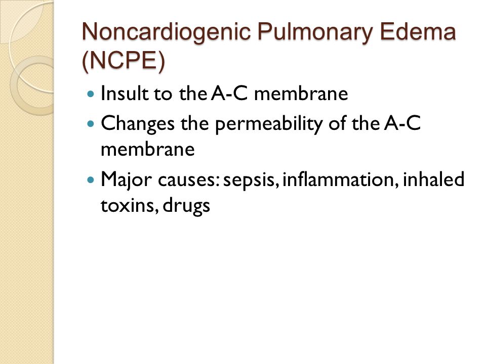 Noncardiogenic Pulmonary Edema (NCPE)
