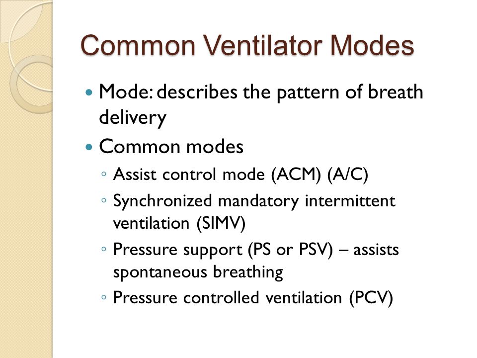 Common Ventilator Modes