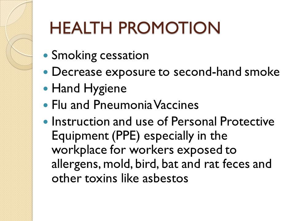 HEALTH PROMOTION Smoking cessation