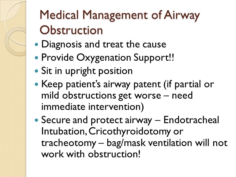 Medical Management of Airway Obstruction