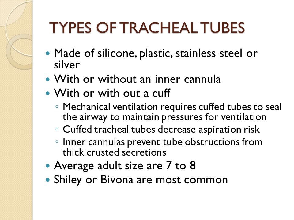 TYPES OF TRACHEAL TUBES
