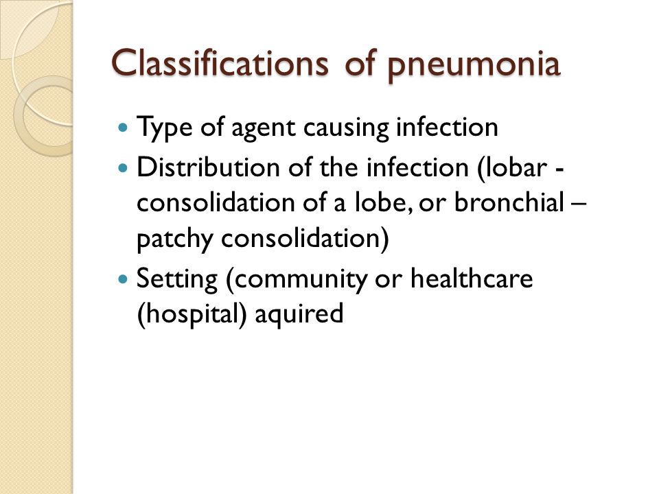 Classifications of pneumonia