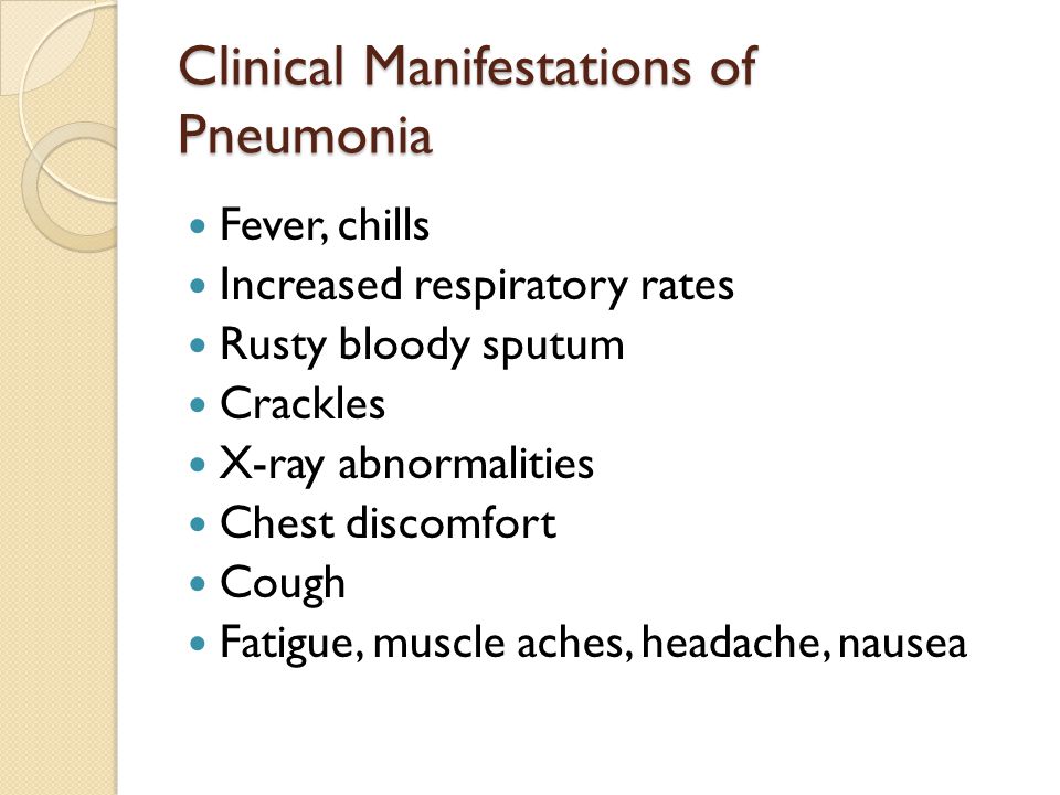 Clinical Manifestations of Pneumonia