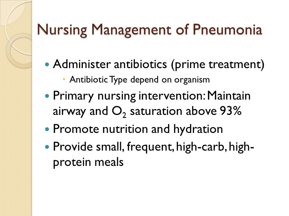 Nursing Management of Pneumonia