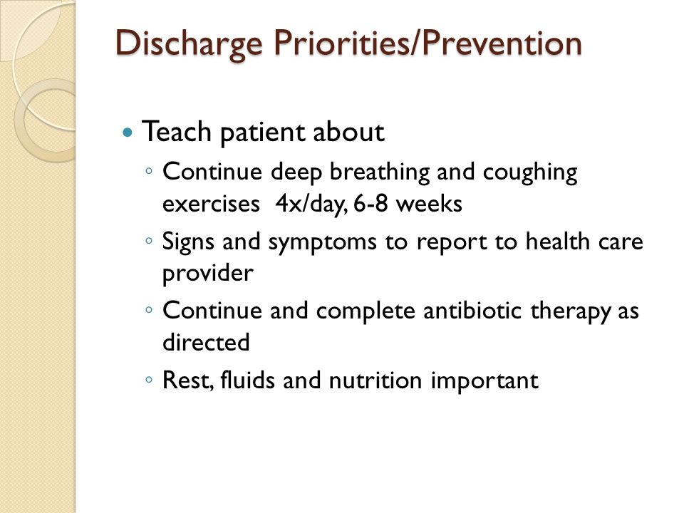 Discharge Priorities/Prevention