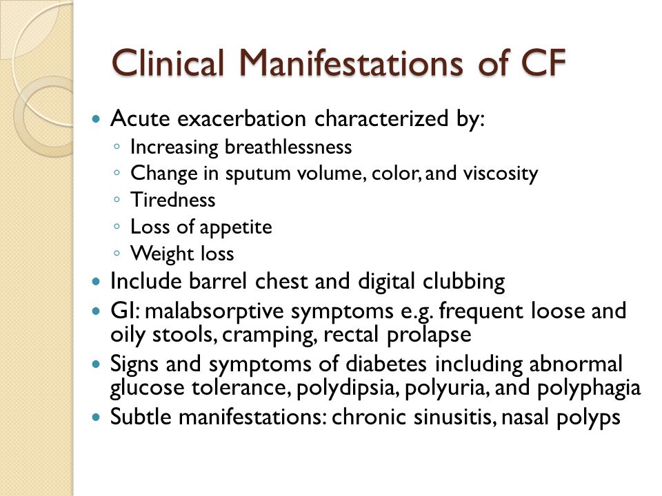 Clinical Manifestations of CF