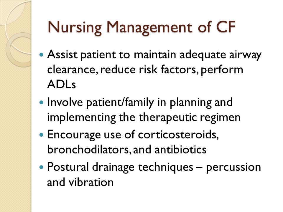 Nursing Management of CF