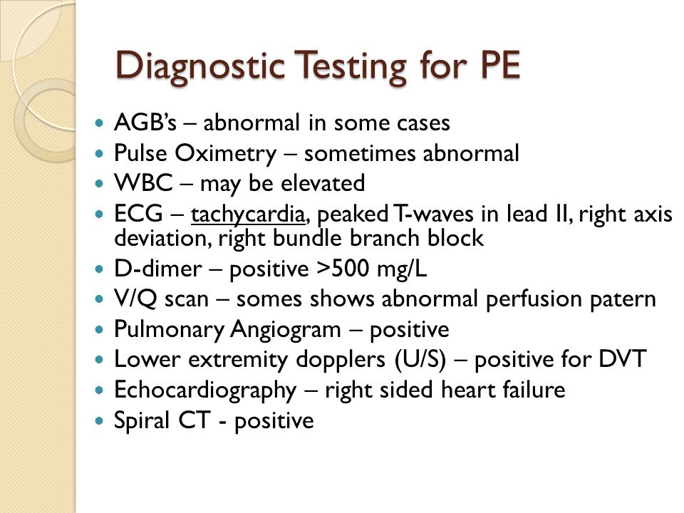 Diagnostic Testing for PE