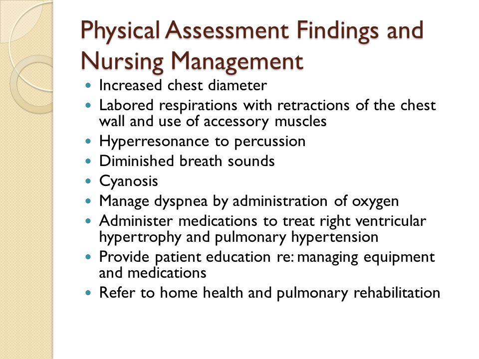 Physical Assessment Findings and Nursing Management