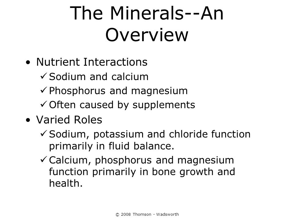 The Minerals--An Overview