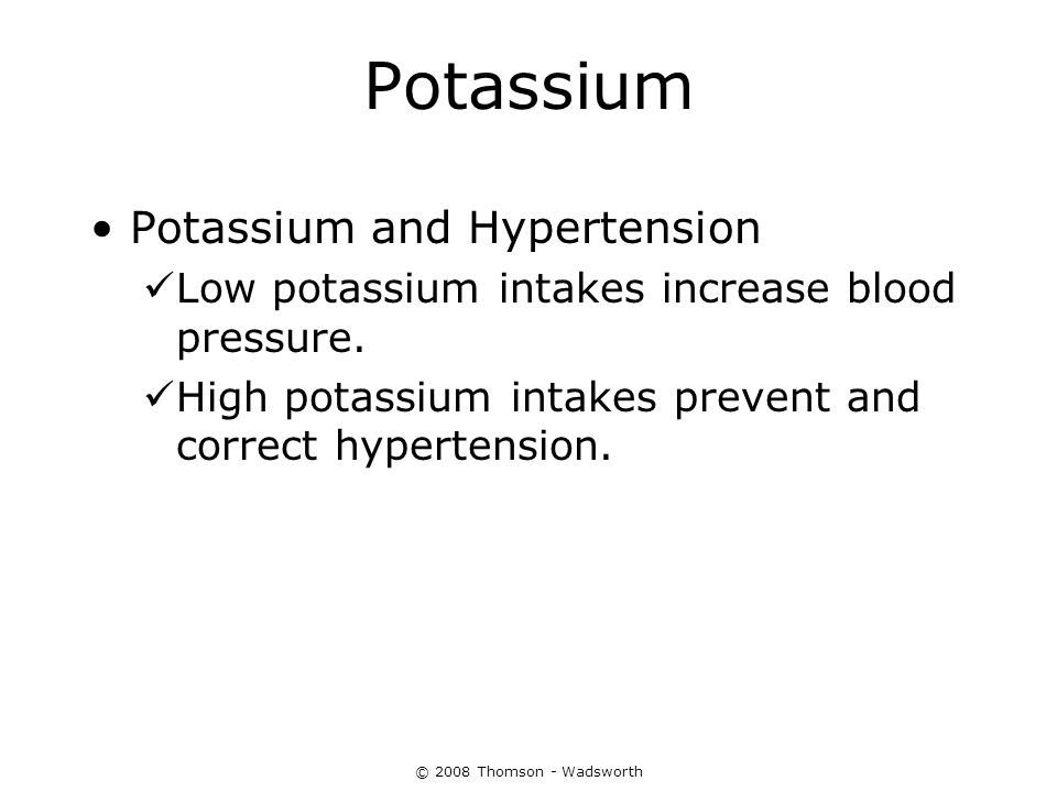 Potassium Potassium and Hypertension