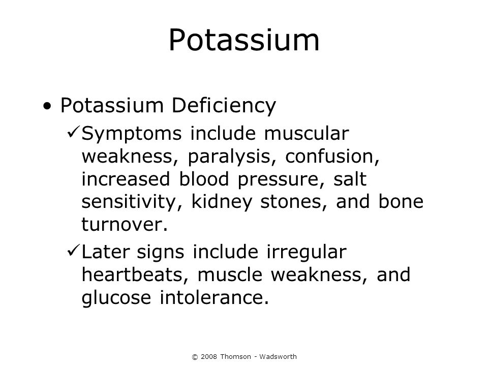 Potassium Potassium Deficiency