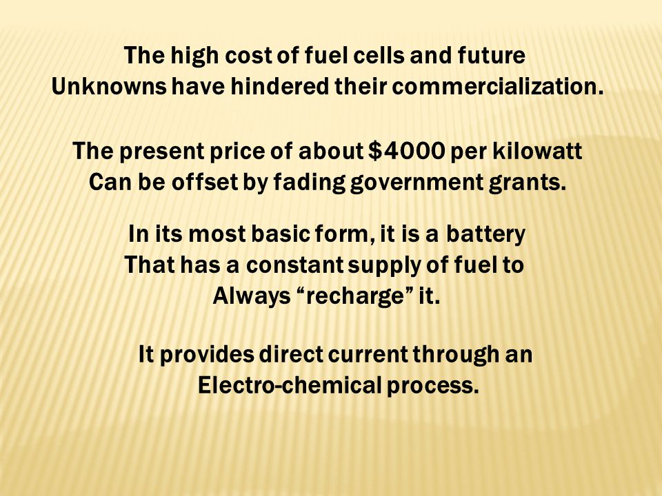 The high cost of fuel cells and future