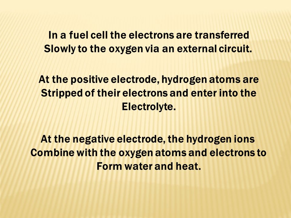 In a fuel cell the electrons are transferred