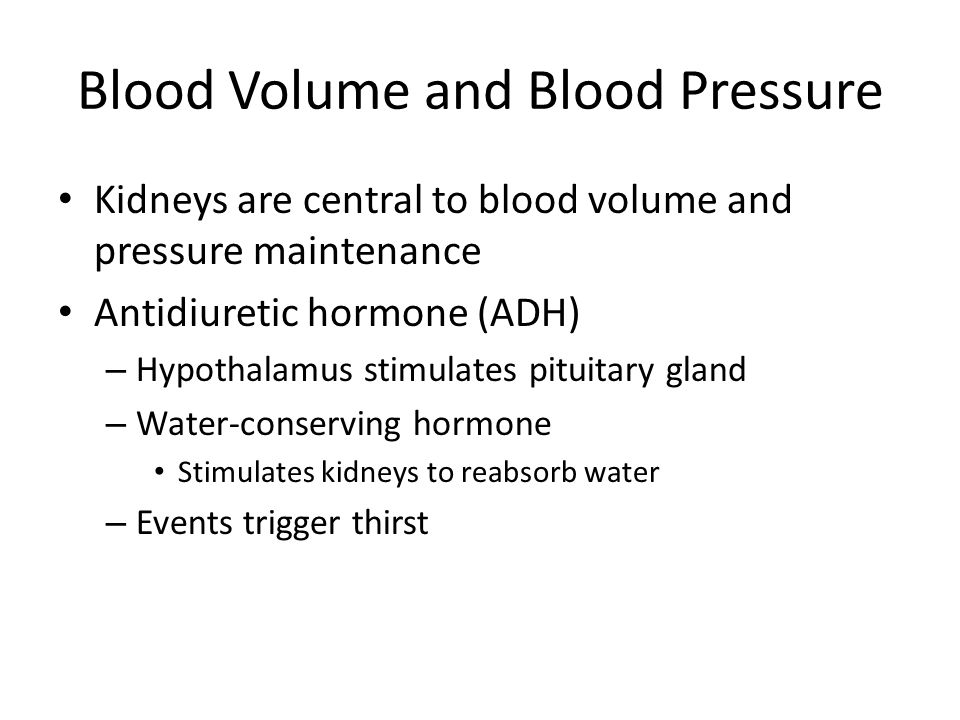 Blood Volume and Blood Pressure