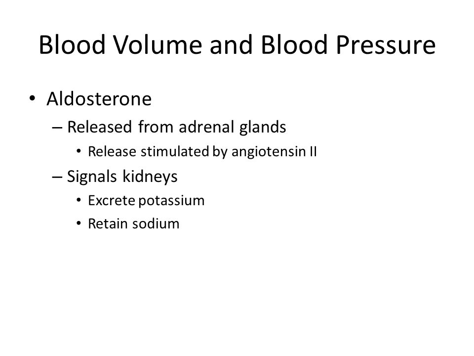 Blood Volume and Blood Pressure