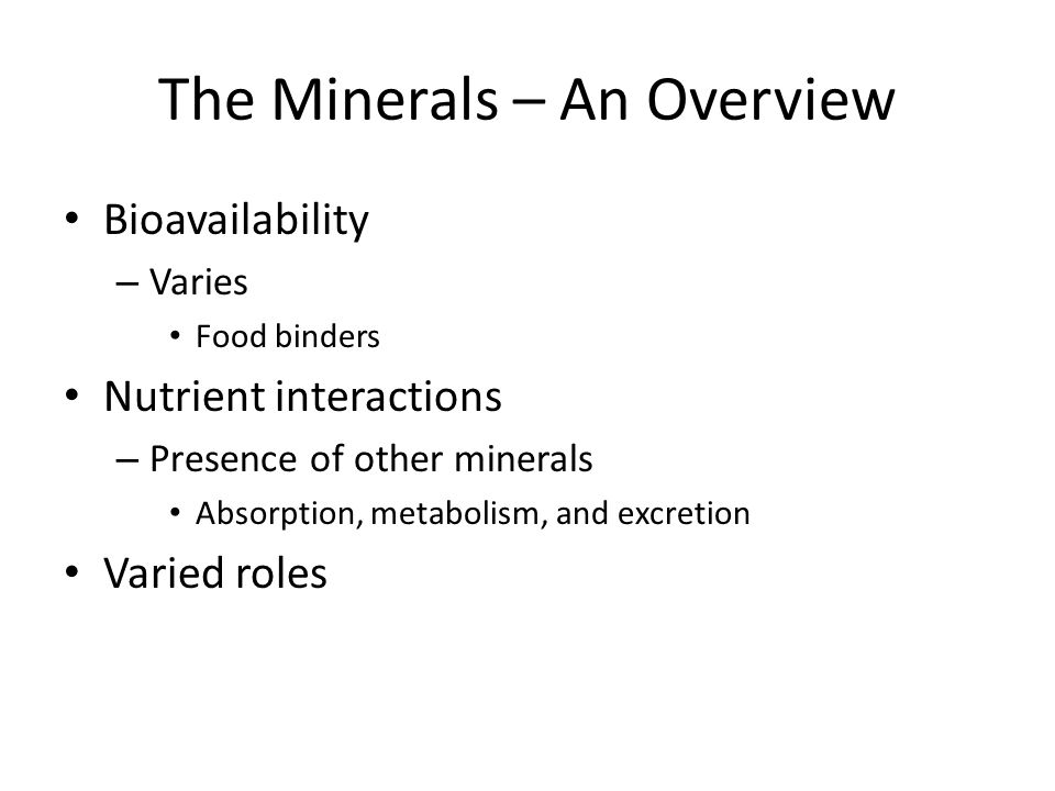 The Minerals – An Overview
