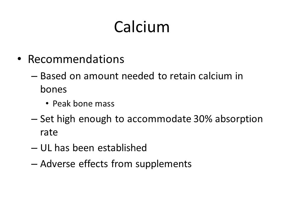 Calcium Recommendations