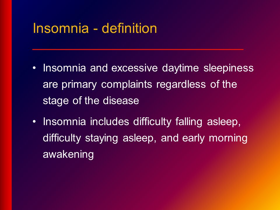Meaning insomnia Chronic insomnia