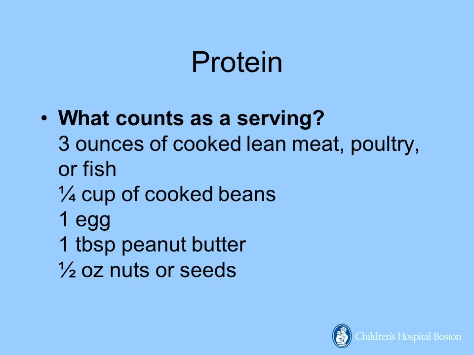 Protein What counts as a serving.
